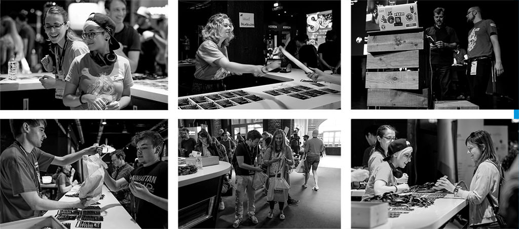 A mix of smaller photos showing the volunteers at their work.