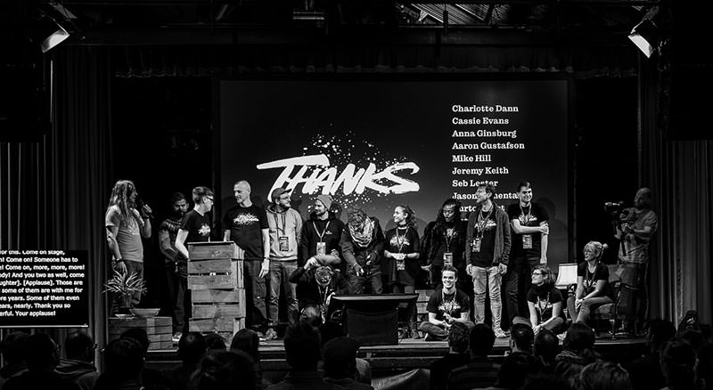 Photo with all volunteers on stage an me thanking them.