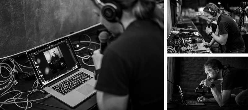 You see Marc in a collage of three photos setting up the live captions and on one image you can see Andrew the captioner in our Zoom call with which he was connected to the event