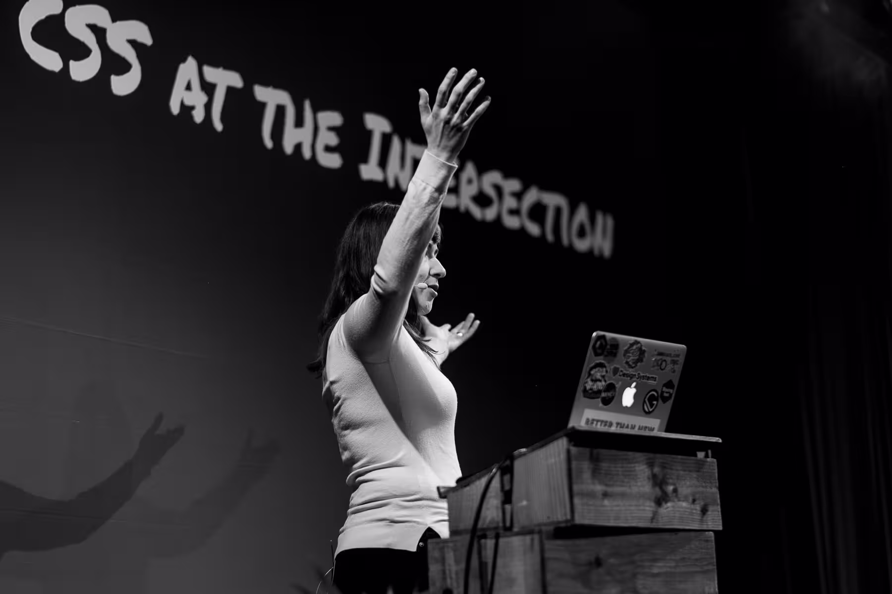 Photo of Natalya Shelburne taken at beyond tellerrand in Berlin 2019 by Florian Ziegler