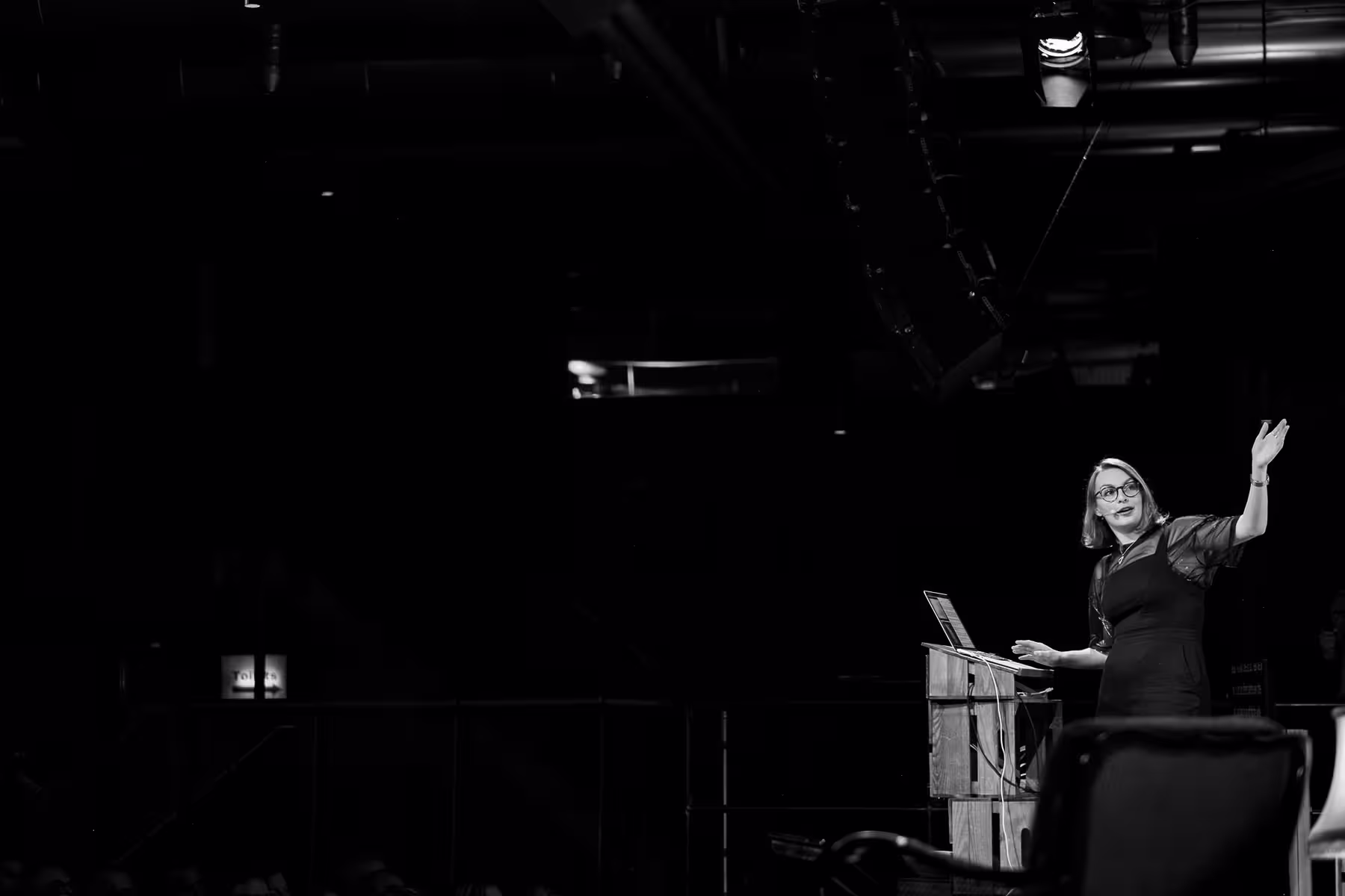 Photo of Charlotte Dann taken at beyond tellerrand in Berlin 2019 by Florian Ziegler