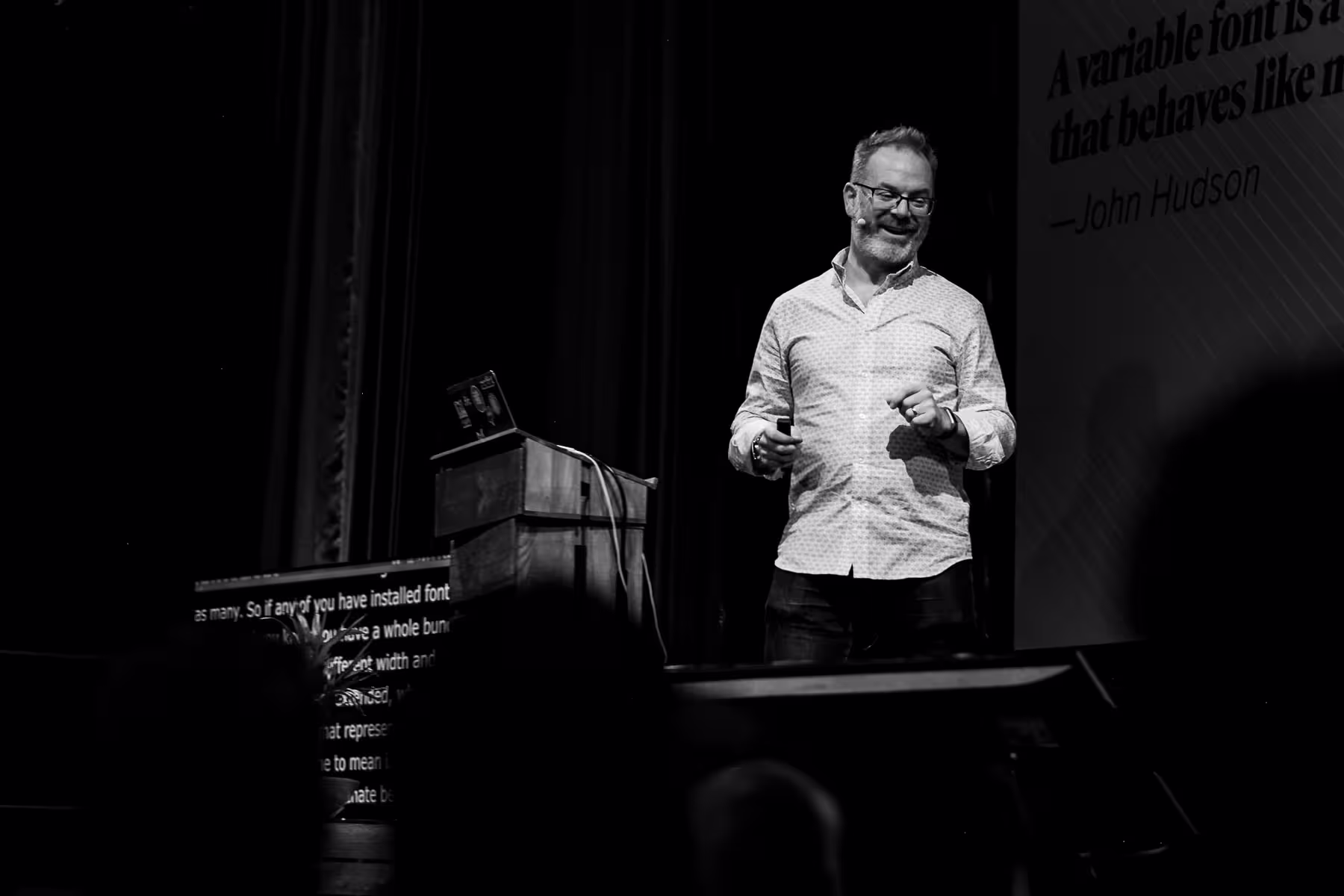 Photo of Jason Pamental taken at beyond tellerrand in Berlin 2019 by Florian Ziegler