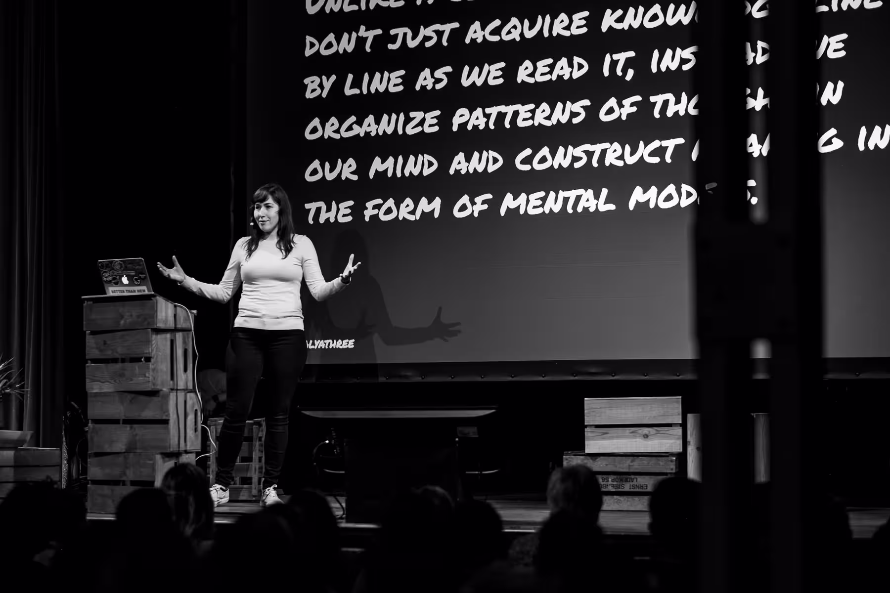 Photo of Natalya Shelburne taken at beyond tellerrand in Berlin 2019 by Florian Ziegler