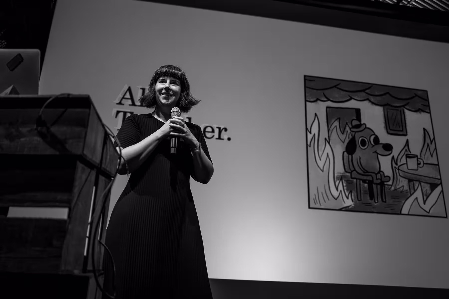 Photo of Alexandra Deschamps-Sonsino taken at beyond tellerrand in Berlin 2022 by Florian Ziegler