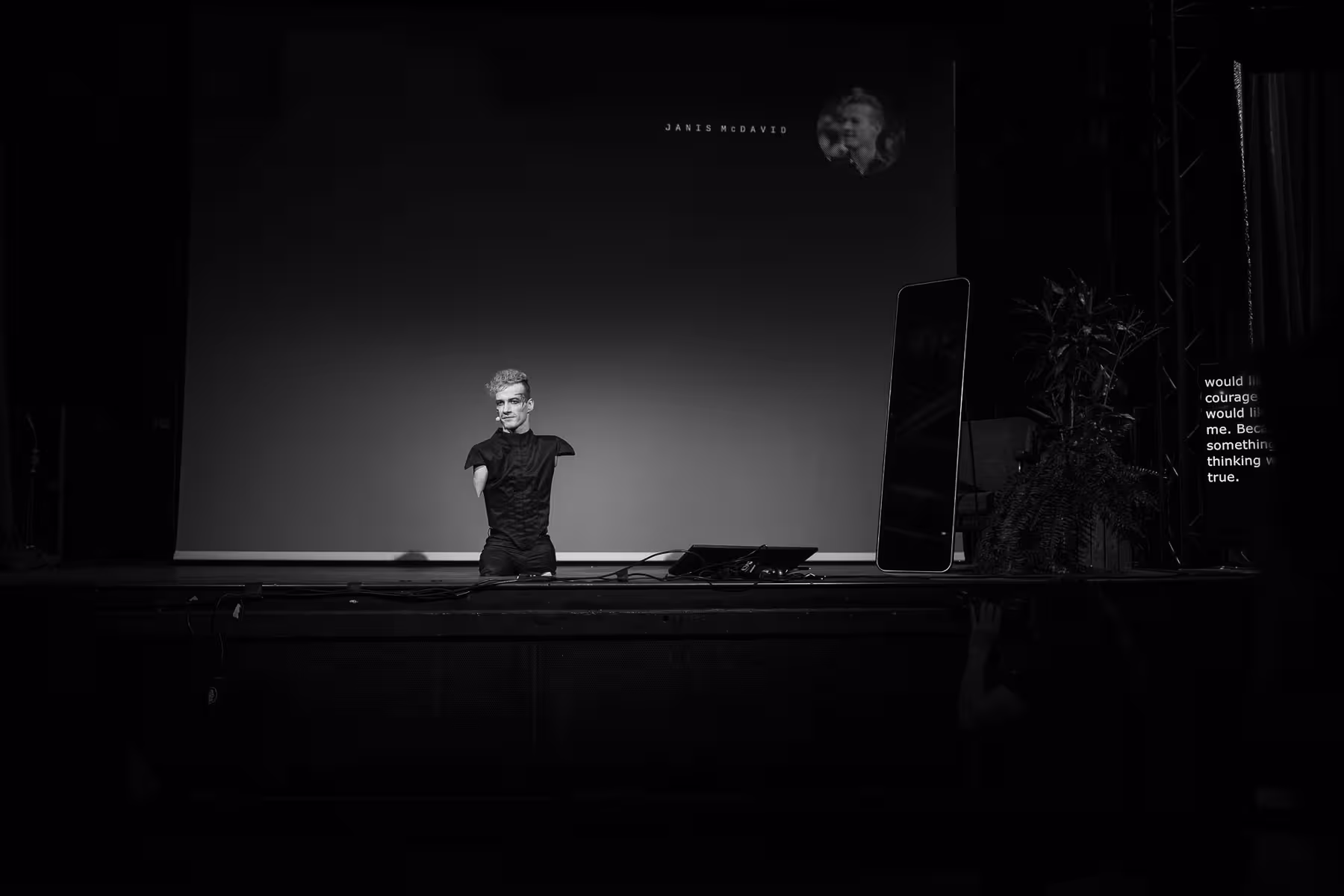 Photo of Janis McDavid taken at beyond tellerrand in Berlin 2022 by Florian Ziegler