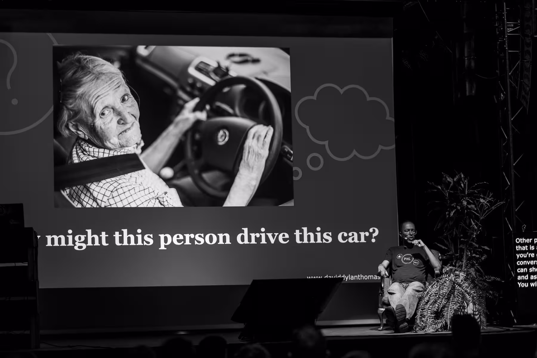 Photo of David Thomas taken at beyond tellerrand in Berlin 2022 by Florian Ziegler