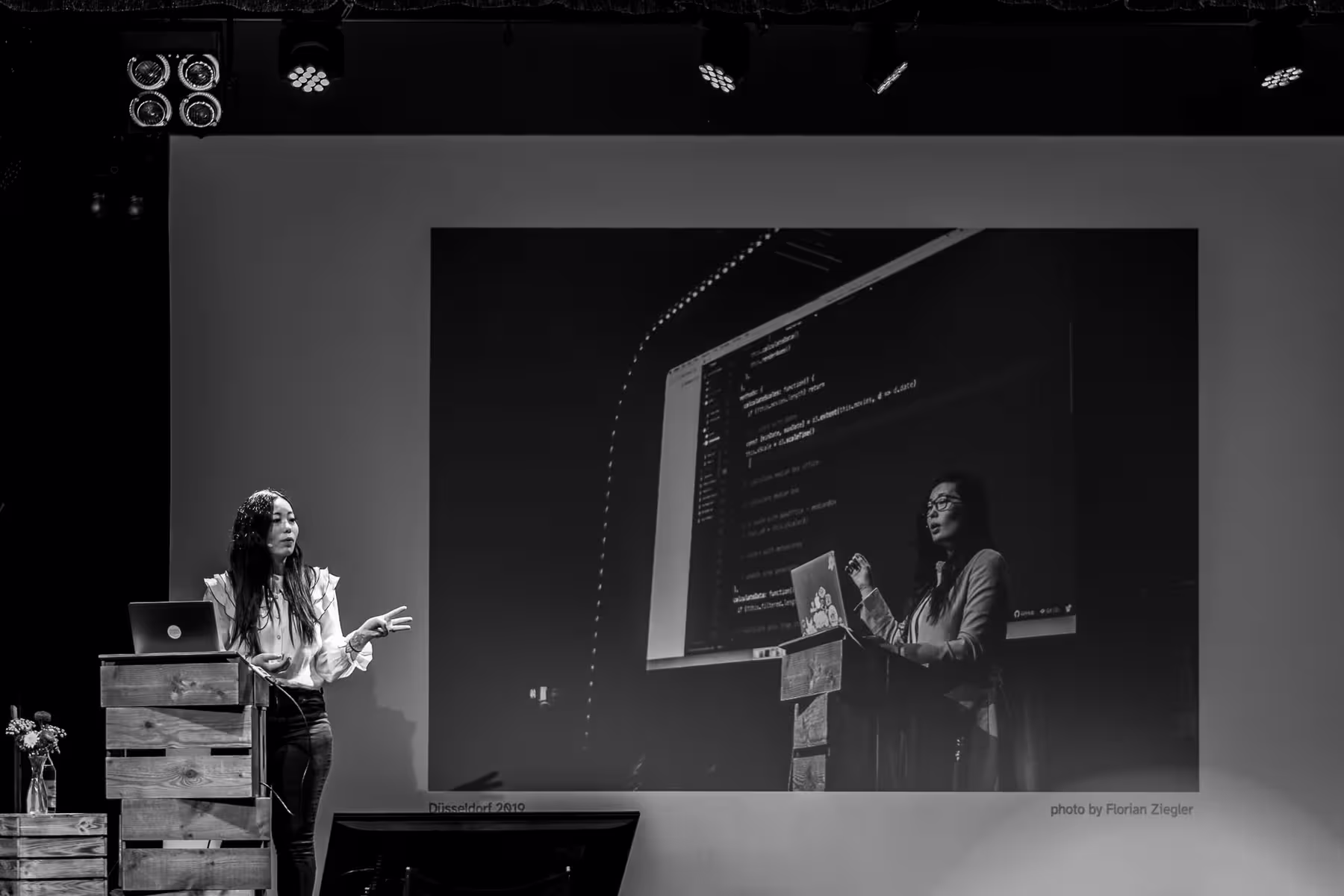Photo of Shirley Wu taken at beyond tellerrand in Berlin 2023 by Florian Ziegler
