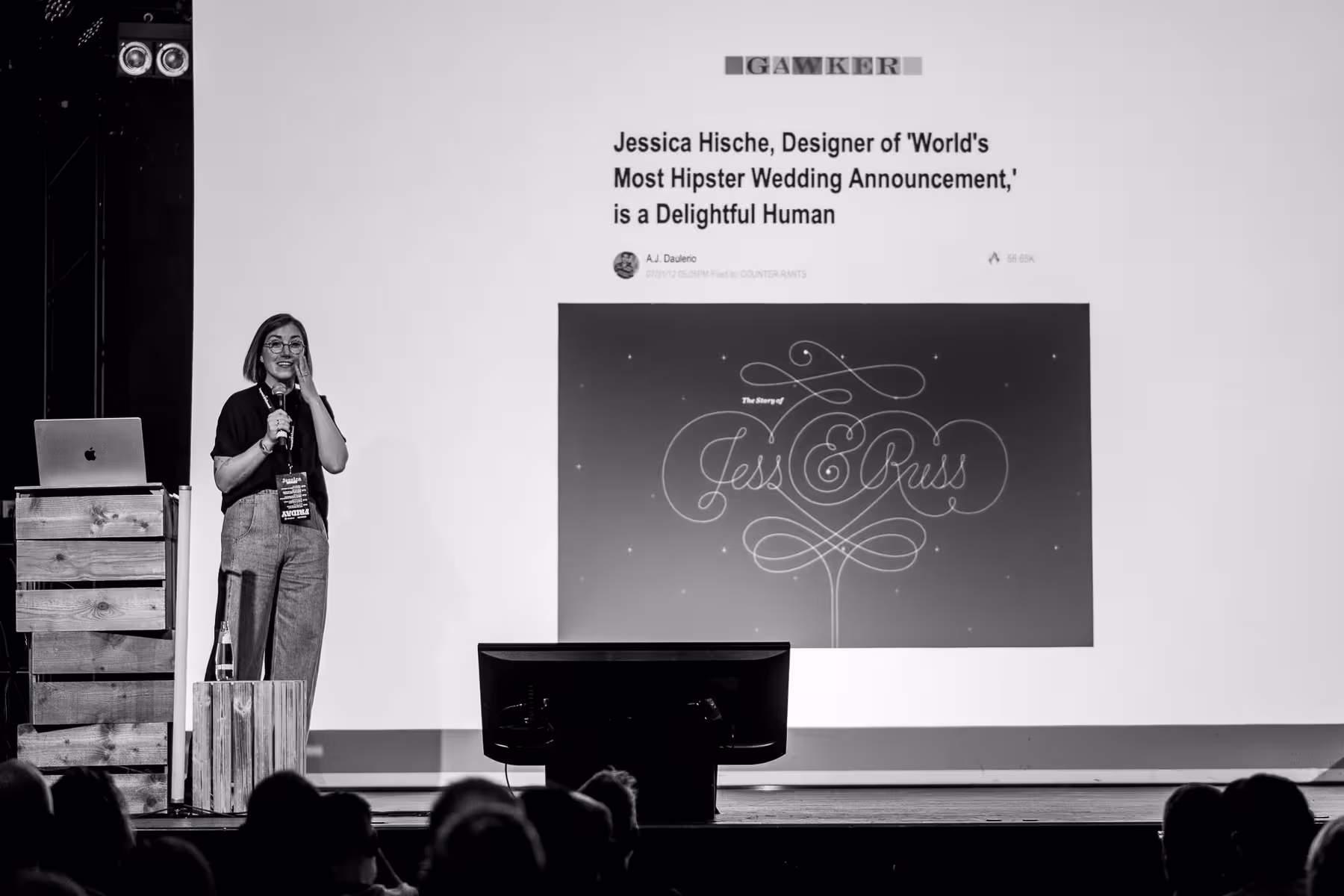 Photo of Jessica Hische taken at beyond tellerrand in Berlin 2024 by Florian Ziegler