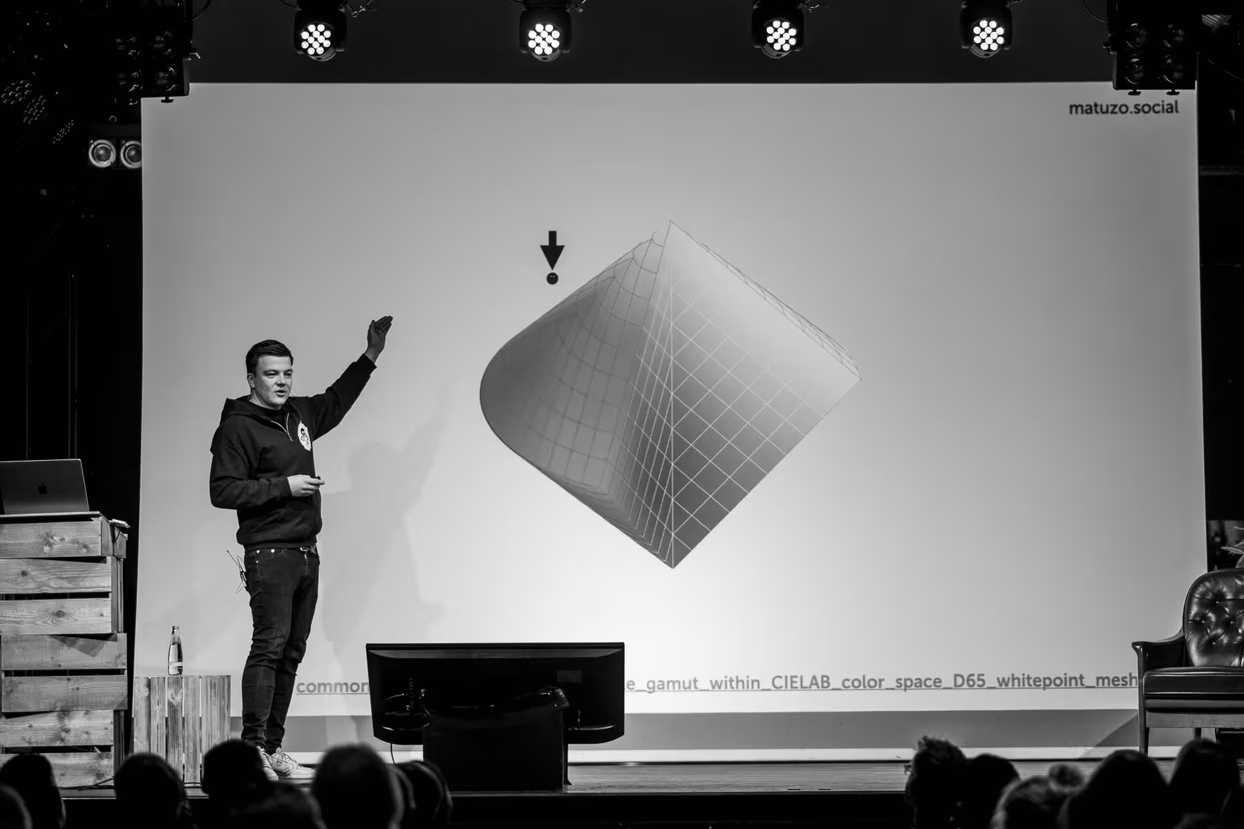 Photo of Manuel Matuzovic taken at beyond tellerrand in Berlin 2024 by Florian Ziegler