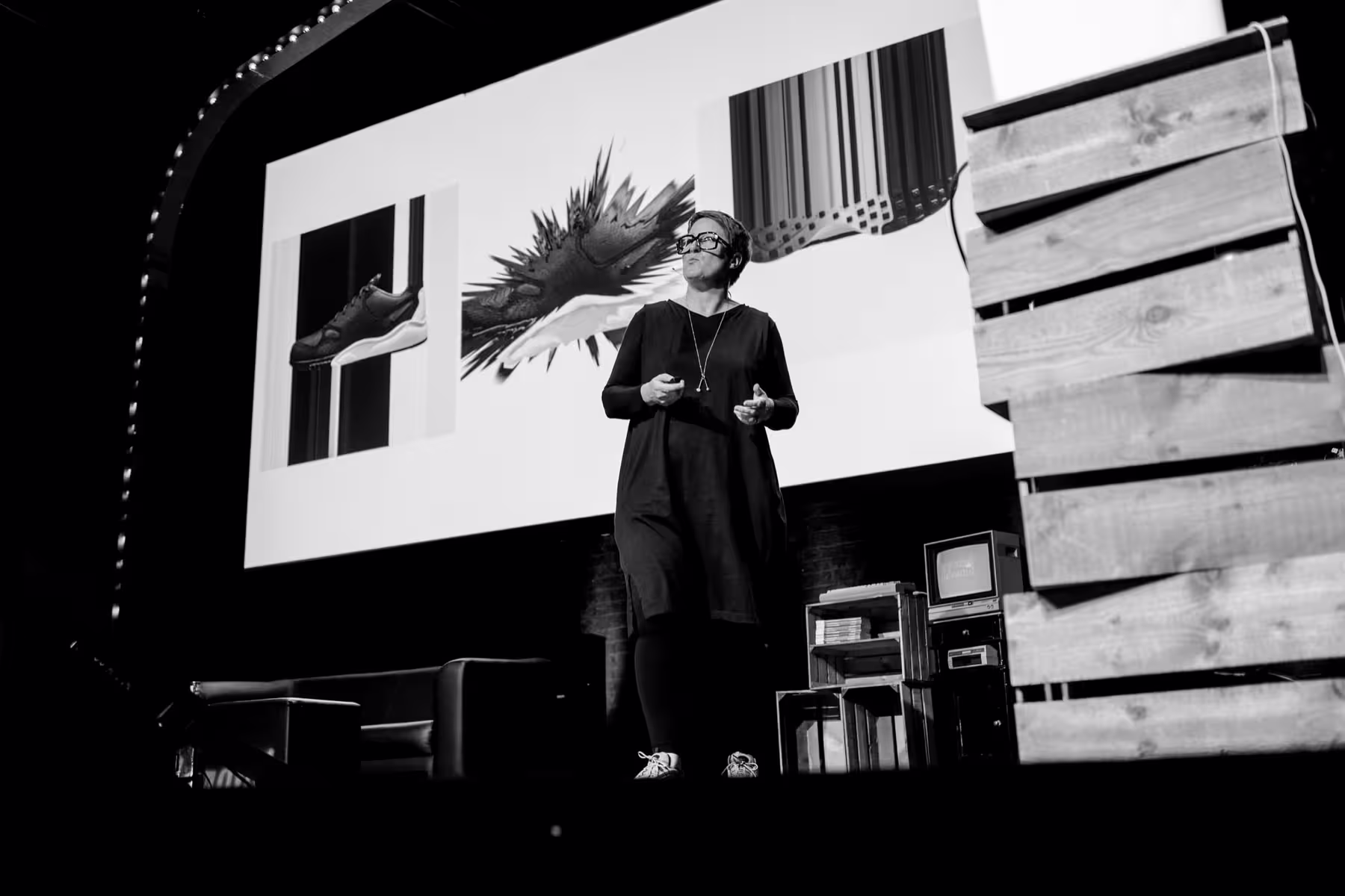 Photo of Kate Dawkins taken at beyond tellerrand in Düsseldorf 2018 by Florian Ziegler