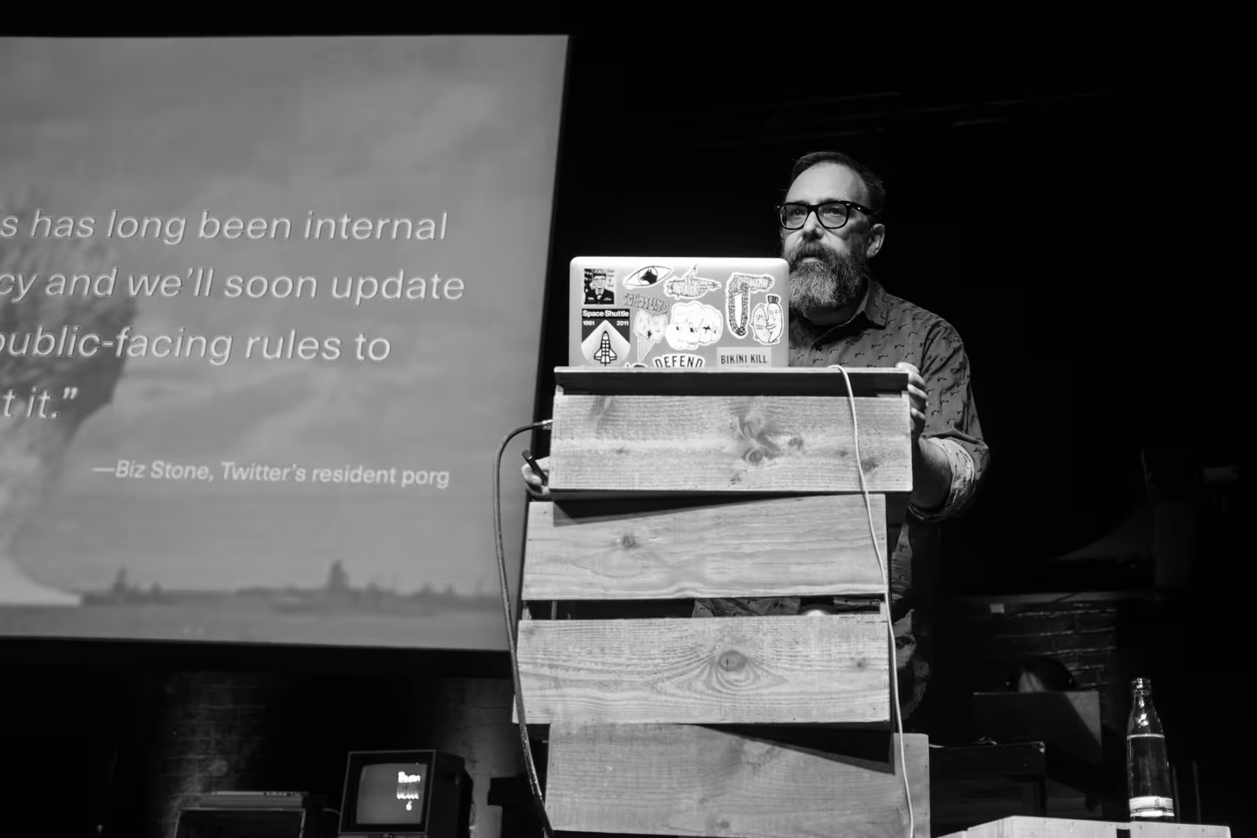 Photo of Mike Monteiro taken at beyond tellerrand in Düsseldorf 2018 by Florian Ziegler