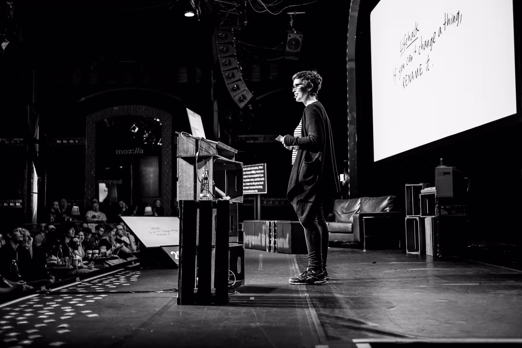 Photo of Doro Ottermann taken at beyond tellerrand in Düsseldorf 2019 by Florian Ziegler