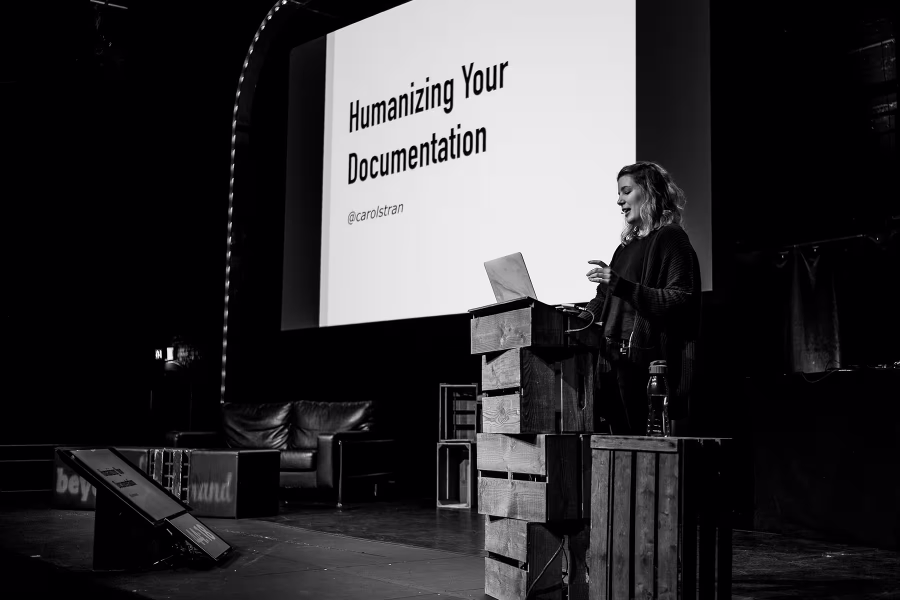 Photo of Carolyn Stransky taken at beyond tellerrand in Düsseldorf 2019 by Florian Ziegler