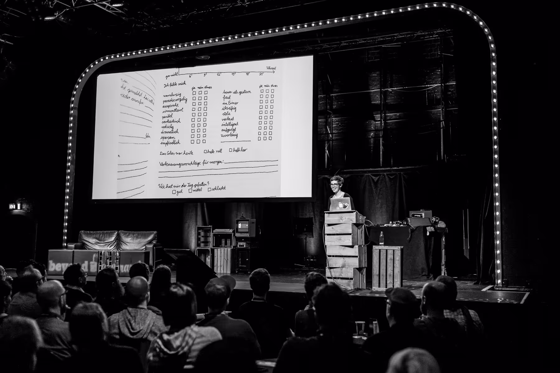 Photo of Doro Ottermann taken at beyond tellerrand in Düsseldorf 2019 by Florian Ziegler