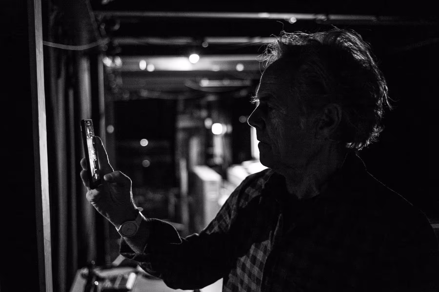 Photo of David Carson taken at beyond tellerrand in Düsseldorf 2019 by Florian Ziegler