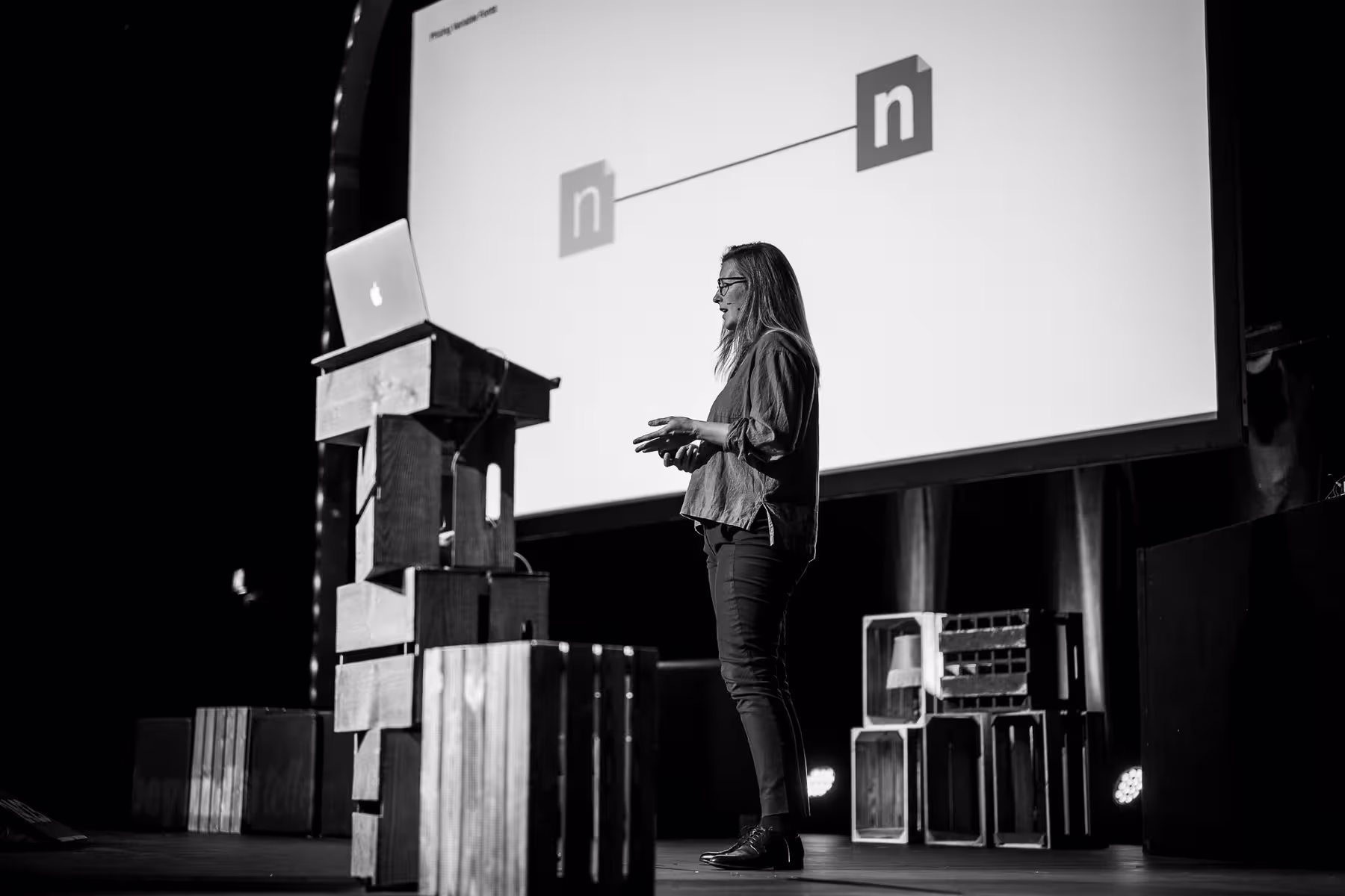 Photo of Bianca Berning taken at beyond tellerrand in Düsseldorf 2021 by Florian Ziegler