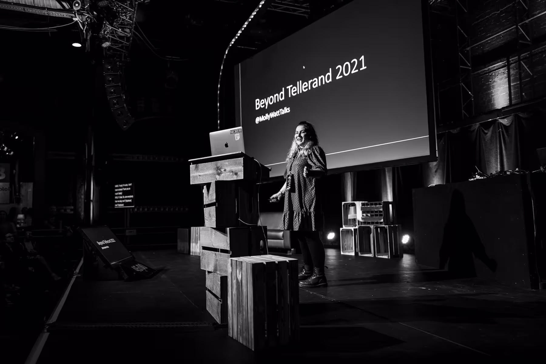 Photo of Molly Watt taken at beyond tellerrand in Düsseldorf 2021 by Florian Ziegler