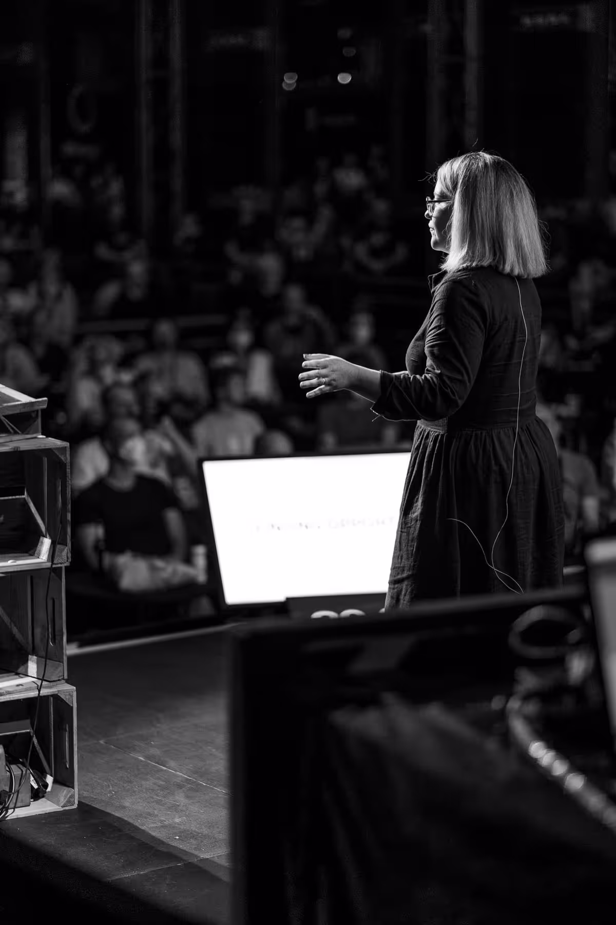 Photo of Geri Coady taken at beyond tellerrand in Düsseldorf 2022 by Florian Ziegler
