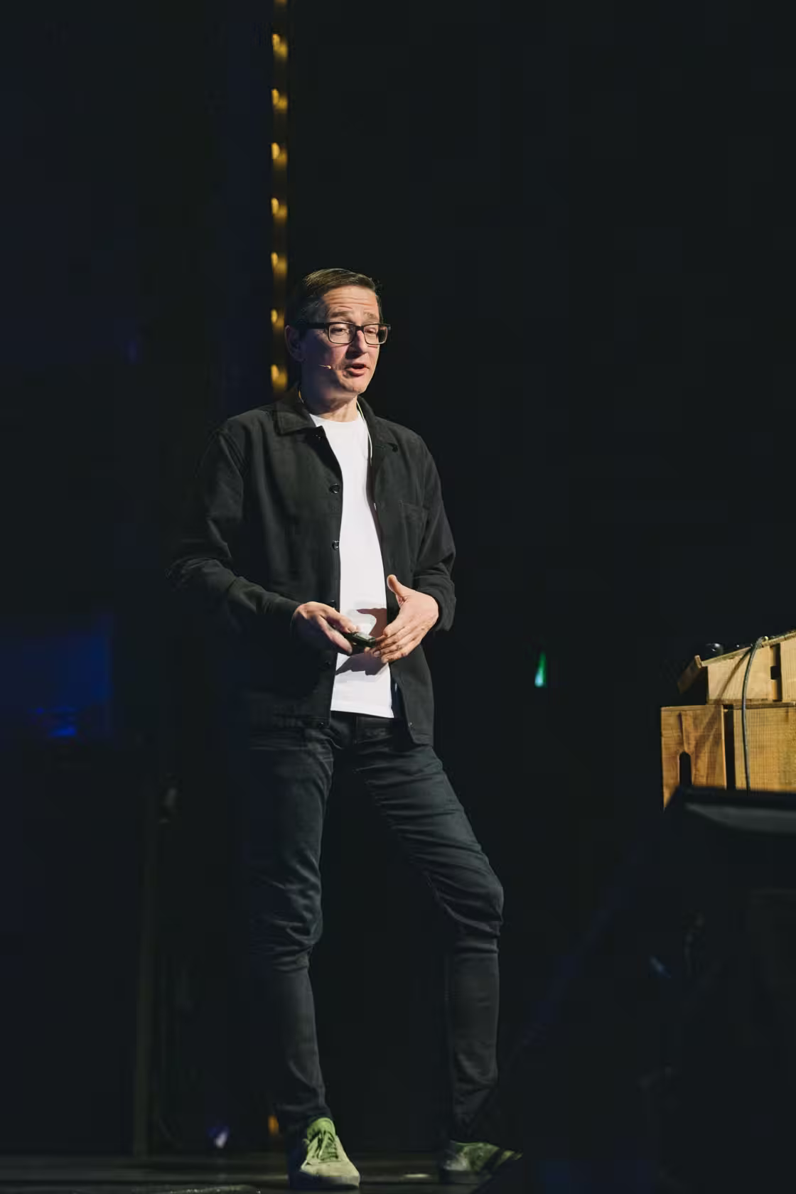 Photo of Mario Klingemann taken at beyond tellerrand in Düsseldorf 2023 by Celine Al-Mosawi