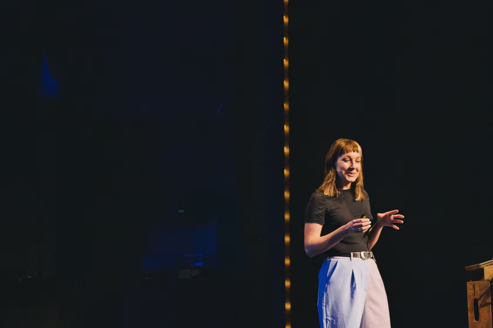 Photo of Cassie Evans taken at beyond tellerrand in Düsseldorf 2023 by Celine Al-Mosawi