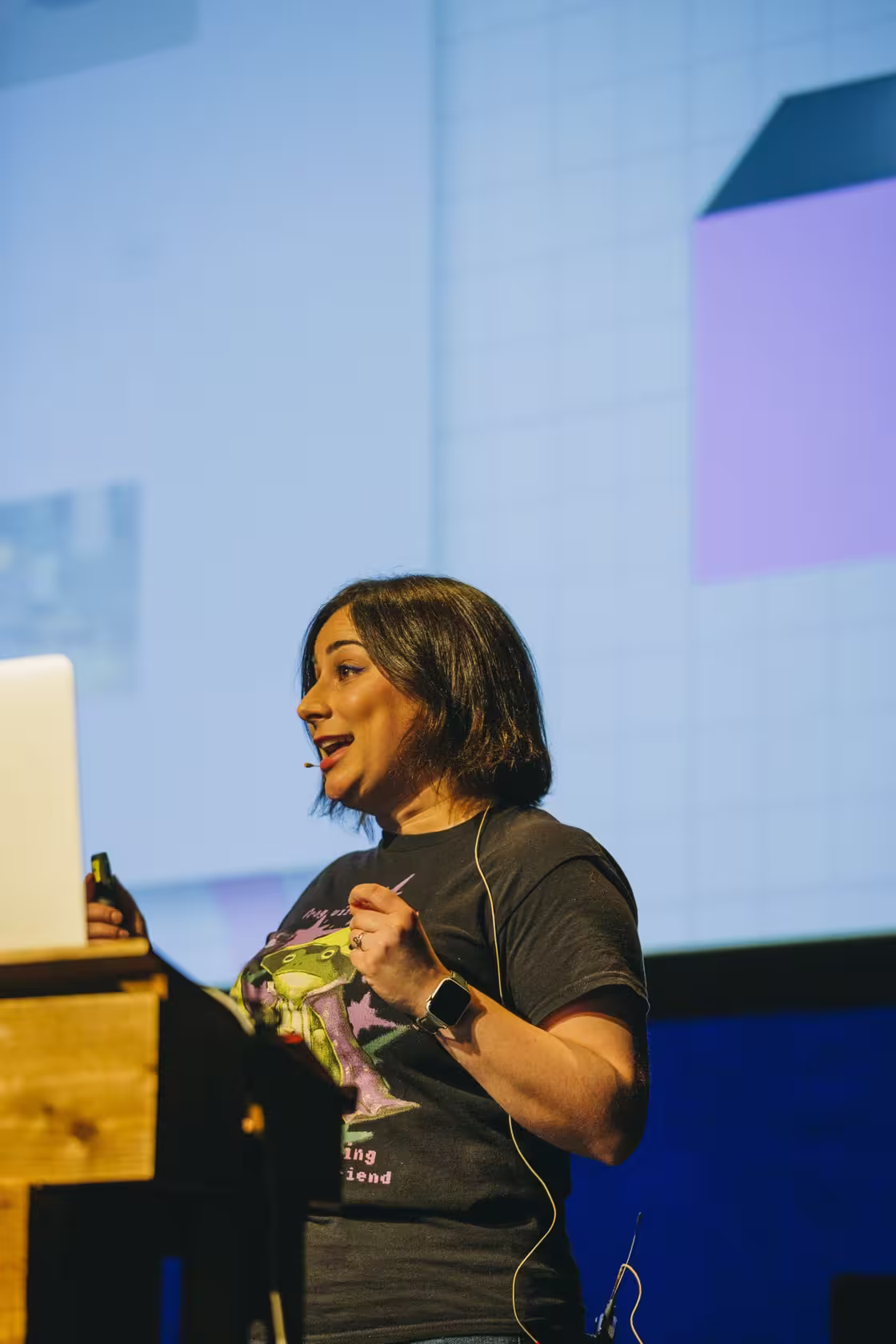 Photo of Sophie Koonin taken at beyond tellerrand in Düsseldorf 2023 by Celine Al-Mosawi