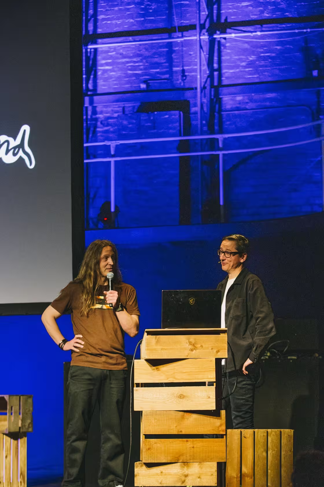 Photo of Mario Klingemann taken at beyond tellerrand in Düsseldorf 2023 by Celine Al-Mosawi