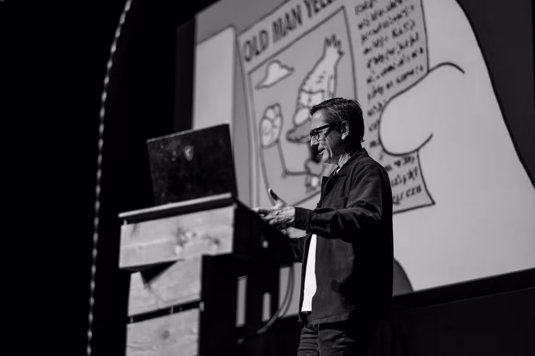 Photo of Mario Klingemann taken at beyond tellerrand in Düsseldorf 2023 by Florian Ziegler