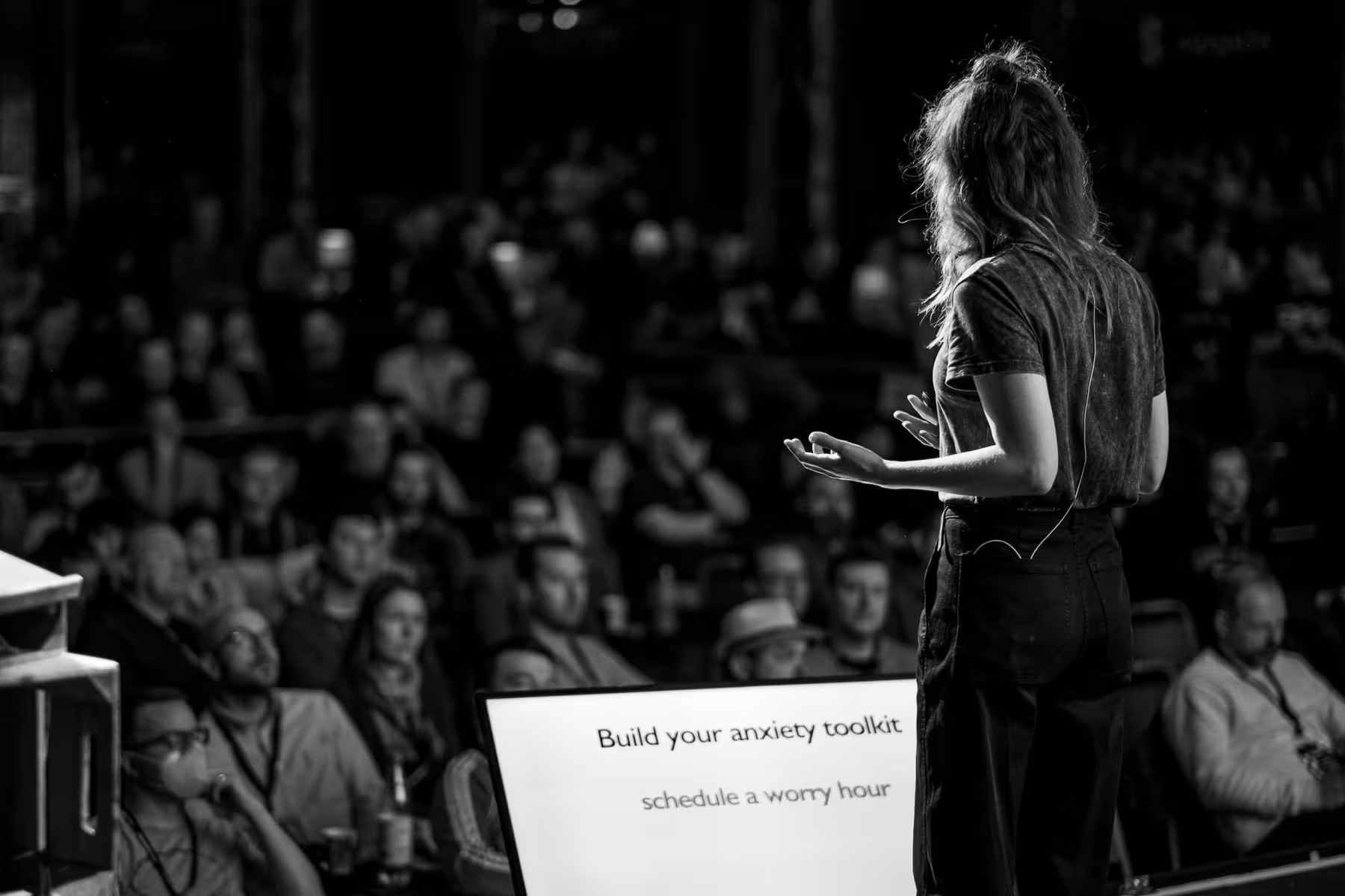 Photo of Emily Anhalt taken at beyond tellerrand in Düsseldorf 2023 by Florian Ziegler