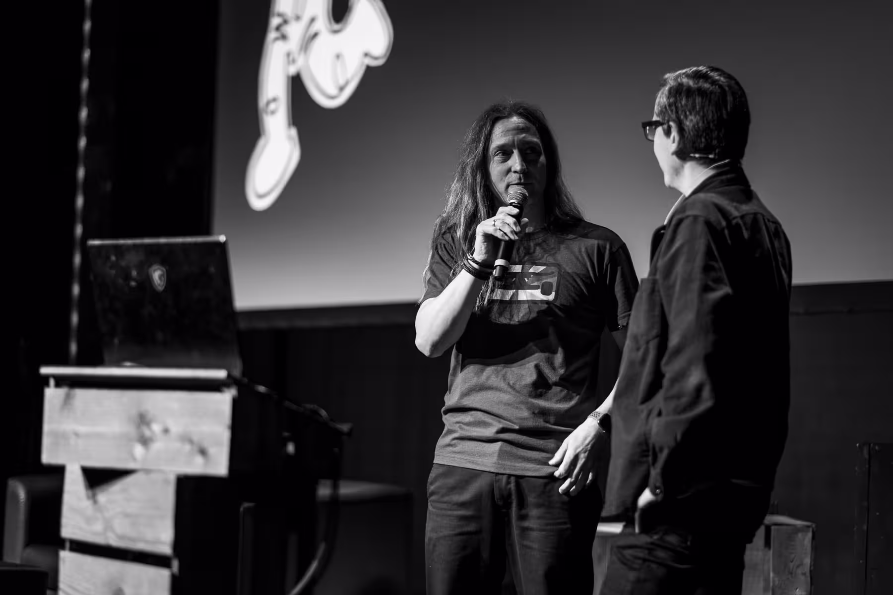 Photo of Mario Klingemann taken at beyond tellerrand in Düsseldorf 2023 by Florian Ziegler
