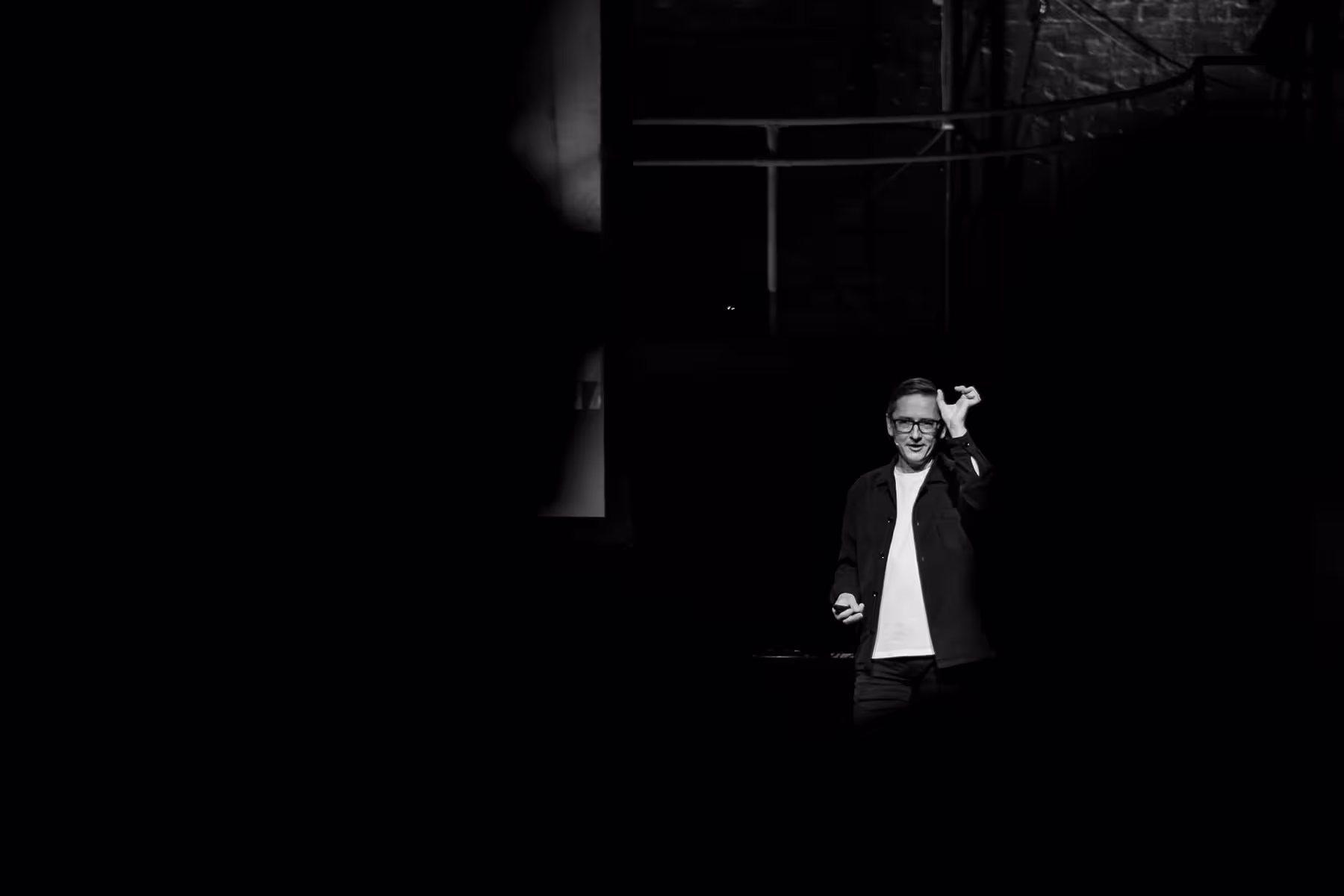 Photo of Mario Klingemann taken at beyond tellerrand in Düsseldorf 2023 by Florian Ziegler