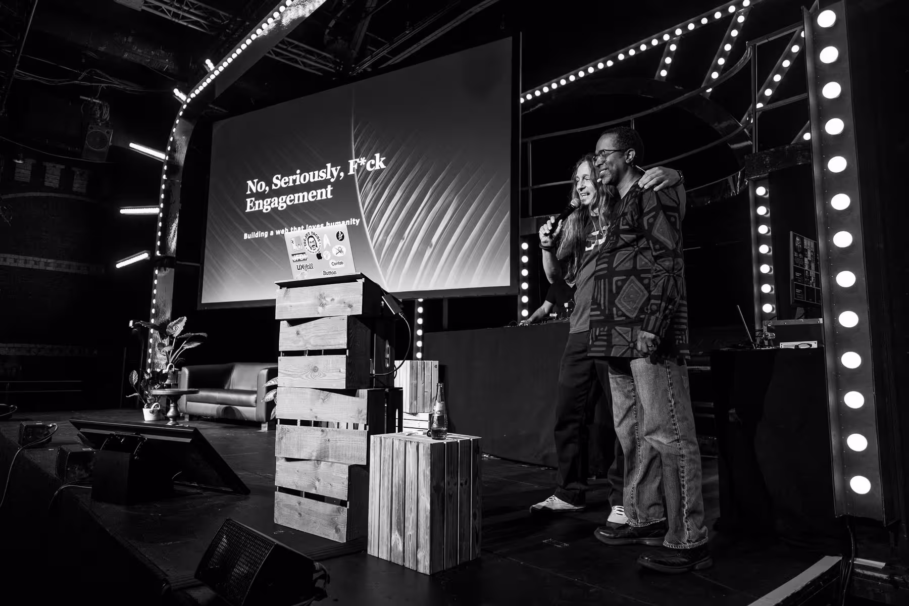 Photo of David Thomas taken at beyond tellerrand in Düsseldorf 2024 by Florian Ziegler