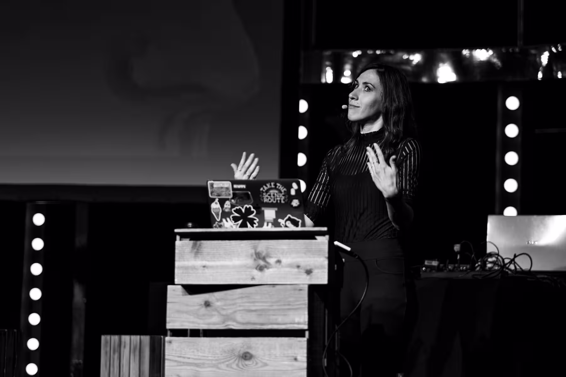 Photo of Natalya Shelburne taken at beyond tellerrand in Düsseldorf 2024 by Florian Ziegler