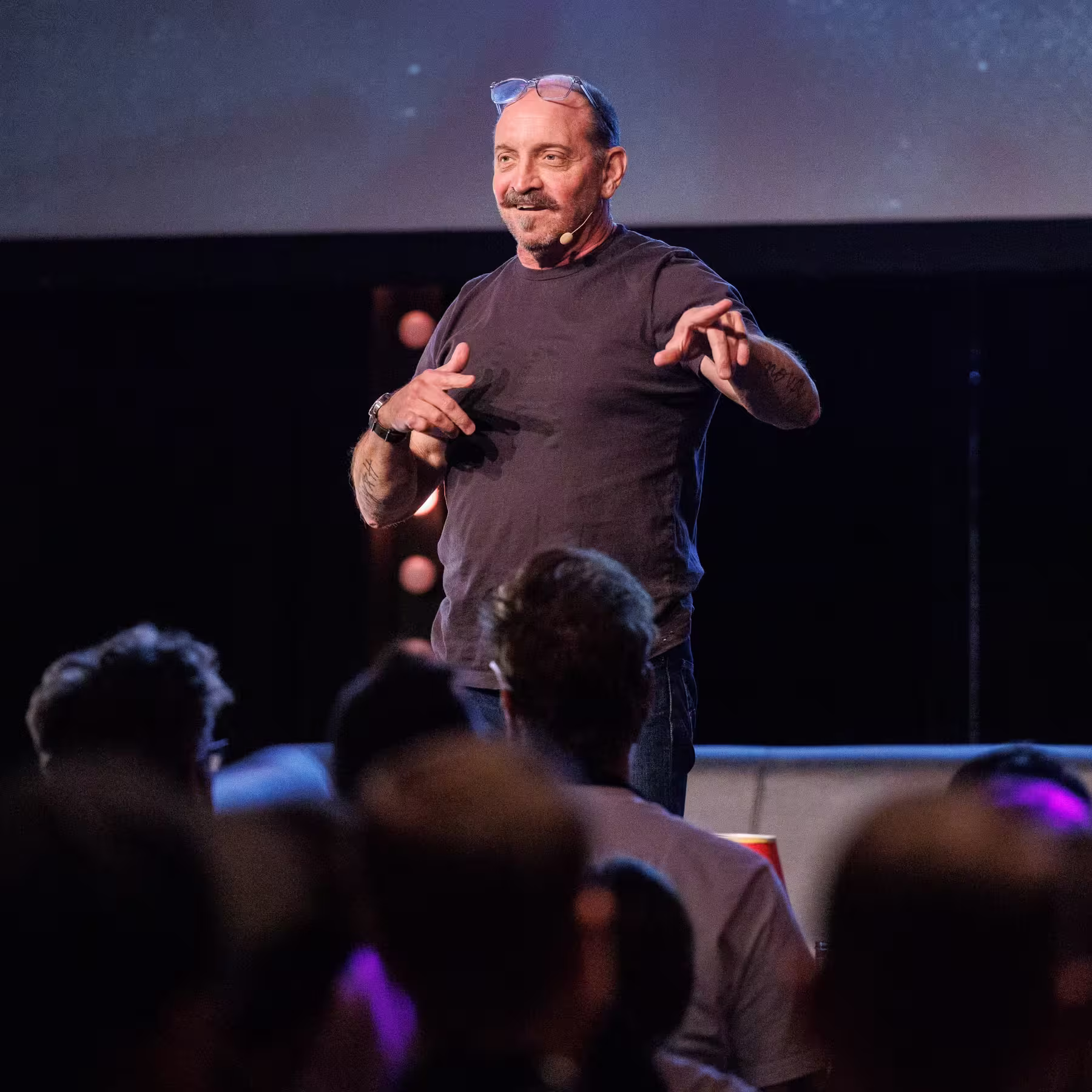Photo of James Victore taken at beyond tellerrand in Düsseldorf 2026 by Martin Kraft