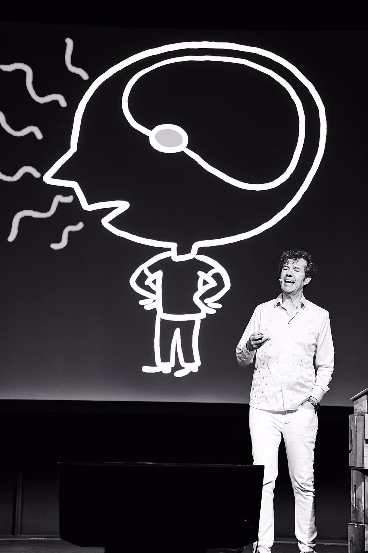 Photo of Stefan Sagmeister taken at beyond tellerrand in Hamburg 2022 by Norman Posselt