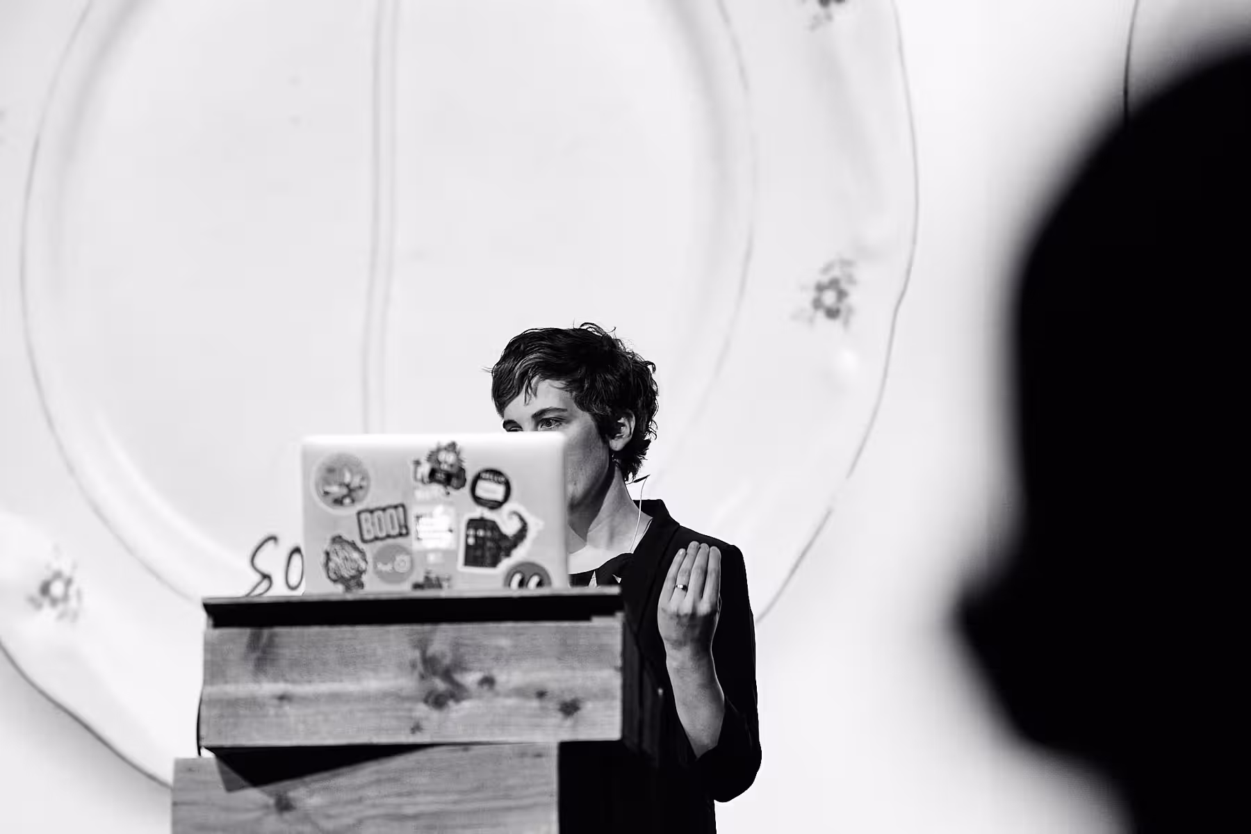 Photo of Doro Ottermann taken at beyond tellerrand in Hamburg 2022 by Norman Posselt