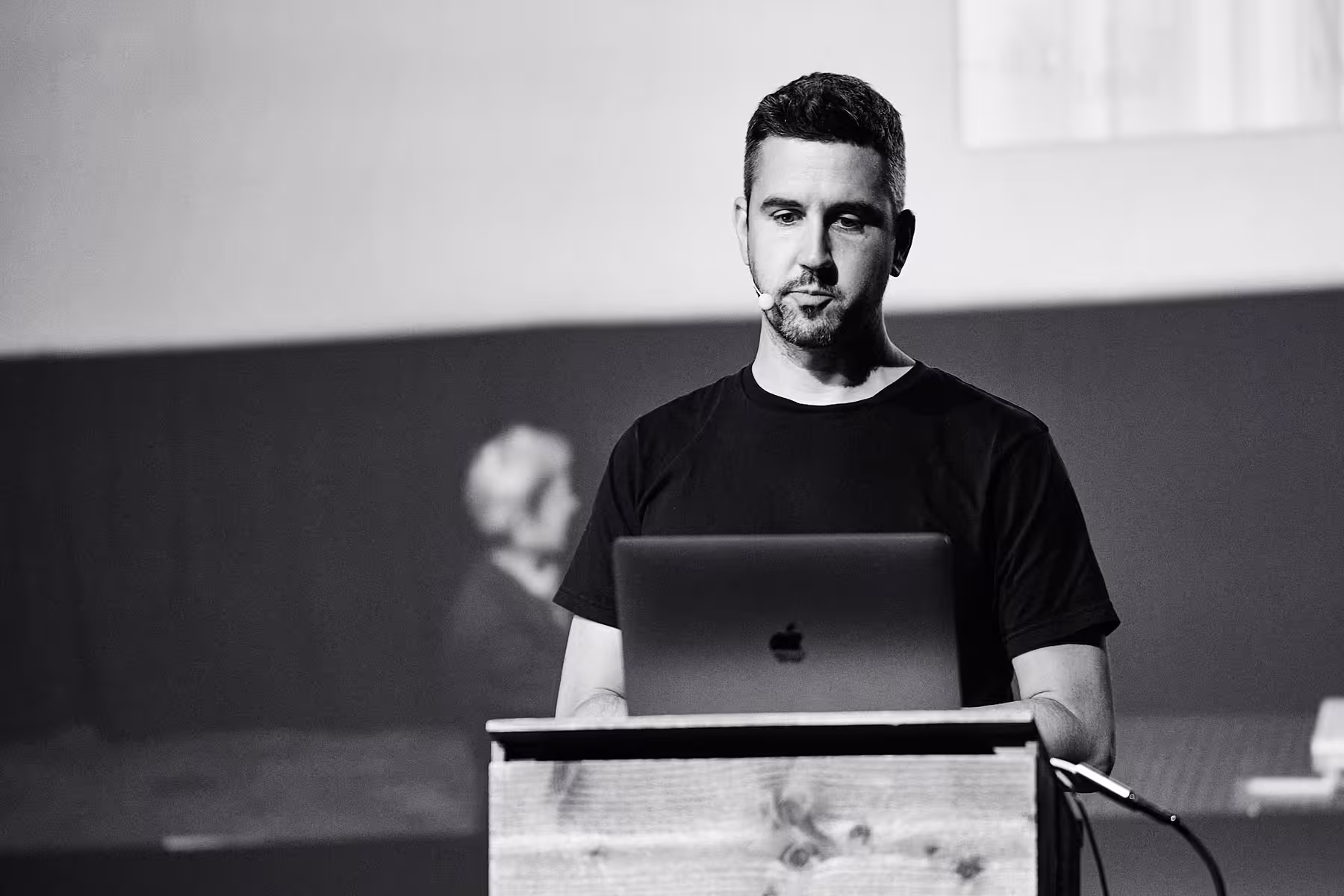 Photo of Bastian Allgeier taken at beyond tellerrand in Hamburg 2022 by Norman Posselt