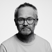 A photo with a portrait of Wilfrid Wood