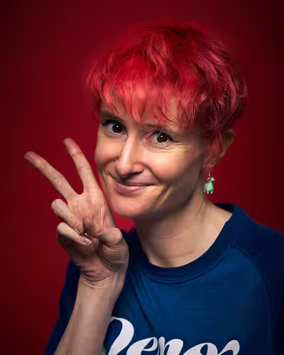 Portrait of Jo Franchetti taken at beyond tellerrand in Berlin 2025 by Norman Posselt