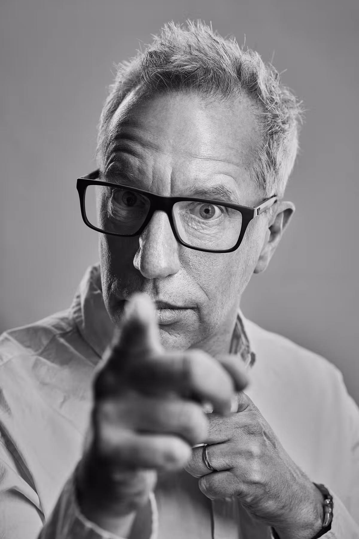 Portrait of Brendan Dawes taken at beyond tellerrand in Düsseldorf 2019 by Norman Posselt